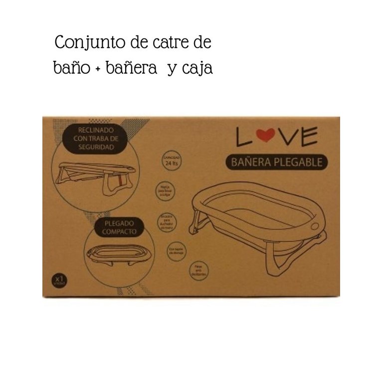 CATRE + BAÑERA. Estructura plegable. Medida catre 47x10x91 (cerrado). LOVE