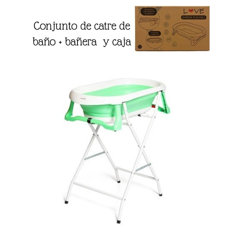 CATRE + BAÑERA. Estructura plegable. Medida catre 47x10x91 (cerrado). LOVE