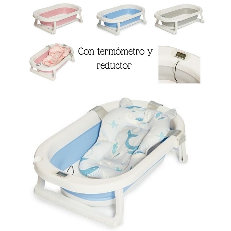 BAÑERA PLEGABLE CON REDUCTOR Y TERMOMETRO. CAPACIDAD 21 LITROS. LOVE