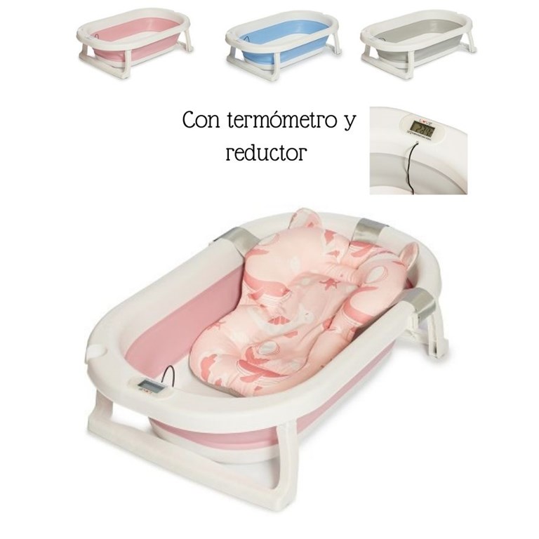 BAÑERA PLEGABLE CON REDUCTOR Y TERMOMETRO. CAPACIDAD 21 LITROS. LOVE