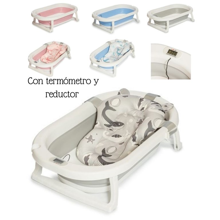 BAÑERA PLEGABLE CON REDUCTOR Y TERMOMETRO. CAPACIDAD 21 LITROS. LOVE