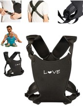 MOCHILA PORTA BEBE ACUATICA Material de Neoprene para usar en el agua. 2 posiciones: Mirando al frente o atrás. 2 correas para ajustar el largo y facilitar la colocación. LOVE