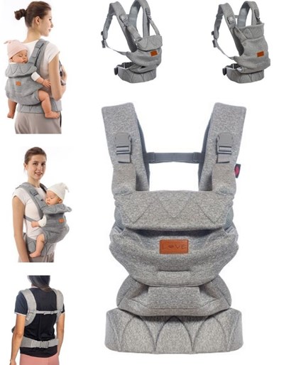 MOCHILA PORTA BEBE  3 en 1. Color GRIS. Desde recién nacido hasta los 12 kg. La podes usar mirando hacia adentro Y  fuera (desde los 6 meses) y en la espalda. Es una tela liviana y acolchada. LOVE