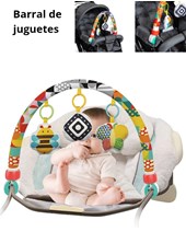 Barral de juguetes. Movil para cochecito o cuna multiuso. Juguetes con sonidos. Anclaje universal. Love