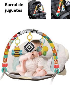 Barral de juguetes. Movil para cochecito o cuna multiuso. Juguetes con sonidos. Anclaje universal. Love