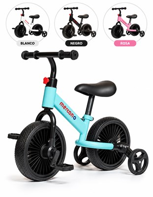 A067 - Camicleta con pedales extraíbles. Rueditas de ayuda plegables. Altura del asiento ajustable con cierre rápido. Manubrio con dos alturas. Apta para niños desde 2 años. Love