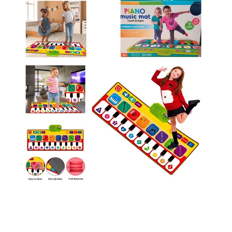 AM07 - ALFOMBRA MUSICAL DE TELA con 10 teclas musicales 30x60 cm. LOVE