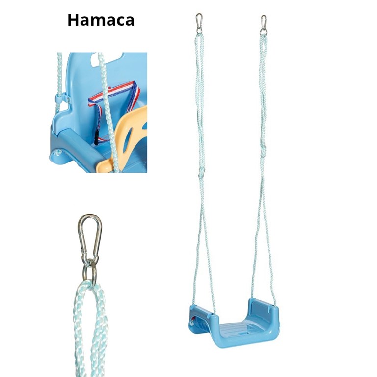 Hamaca para colgar 3 en 1. Diseño desmontable. Con cinturón de seguridad. Para niños mayores de 6 meses. Seguridad frontal entrepiernas. Soporta hasta 50kg. Love
