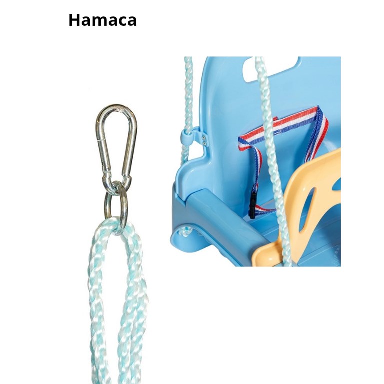 Hamaca para colgar 3 en 1. Diseño desmontable. Con cinturón de seguridad. Para niños mayores de 6 meses. Seguridad frontal entrepiernas. Soporta hasta 50kg. Love