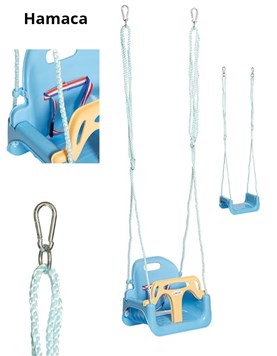 Hamaca para colgar 3 en 1. Diseño desmontable. Con cinturón de seguridad. Para niños mayores de 6 meses. Seguridad frontal entrepiernas. Soporta hasta 50kg. Love