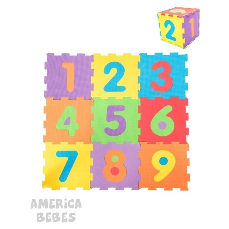 PISO ENCASTRABLE EN GOMA EVA CON NUMEROS 10 BALDOSAS DE 31,5 X 31,5 X 10 CM DE ESPESOR LOVE