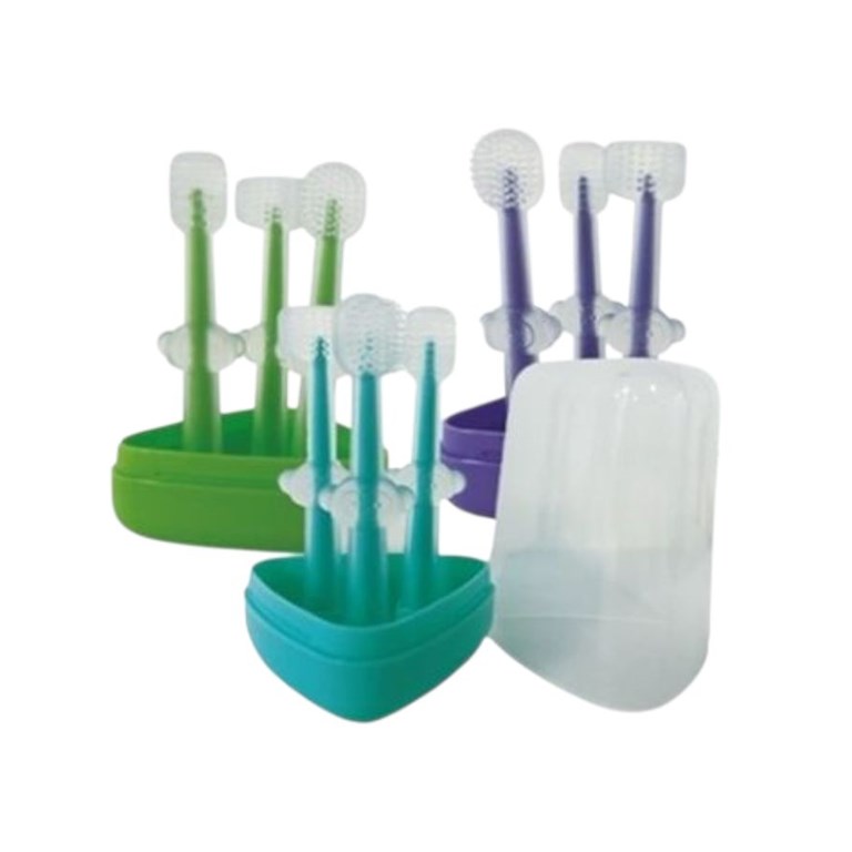 Set de limpieza dental 3 en 1, masajeador dental limpador de lenguas y cepillo de cerdas. Love