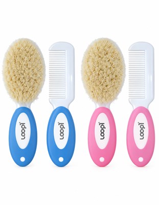 SET DE CEPILLO Y PEINE CON CERDAS NATURALES PARA BEBES. LOVE