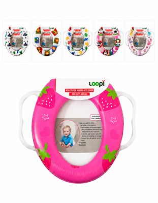 Adaptador de Inodoro con manijas. Diseño estampado. Love