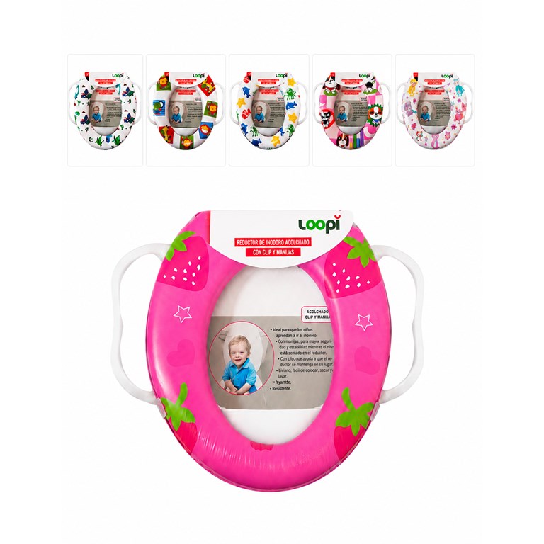 Adaptador de Inodoro con manijas. Diseño estampado. Love