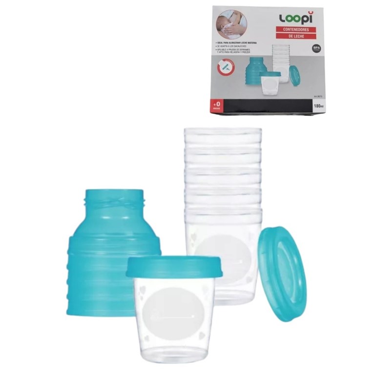 Contenedores de leche+0 meses x 6u. 180 ml. Love