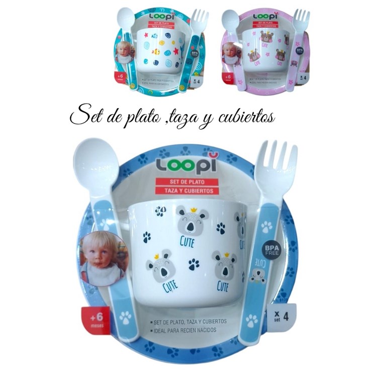SET DE PLATO CUCHARA Y TENEDOR. LOVE