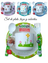 SET DE PLATO CUCHARA Y TENEDOR. LOVE