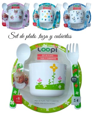SET DE PLATO CUCHARA Y TENEDOR. LOVE