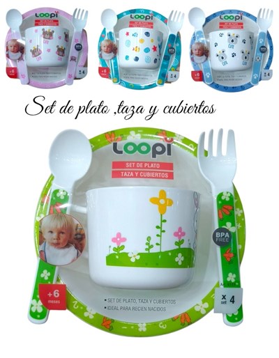 SET DE PLATO CUCHARA Y TENEDOR. LOVE