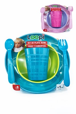SET DE PLATO BOWL VASO Y CUBIERTOS. LOVE