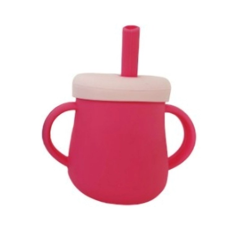 Vaso de silicona con sorbete 180ml. es 2 en 1 apto para microondas. Love