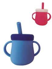 Vaso de silicona con sorbete 180ml. es 2 en 1 apto para microondas. Love