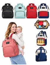 PROMO! MOCHILA MATERNAL DE GABARDINA, DOBLE CIERRE, BOLSILLO TERMICO PARA MAMADERA, VARIEDAD DE COMPARTIMENTOS