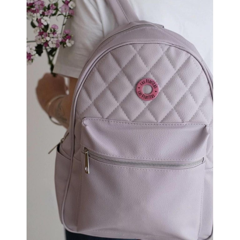 A325 MOCHILA FEDRA LILA ECOCUERO LAS FLORITAS