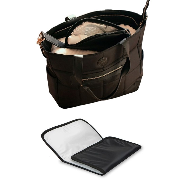 A341 BOLSO MATERNAL NAIN NEGRO LAS FLORITAS