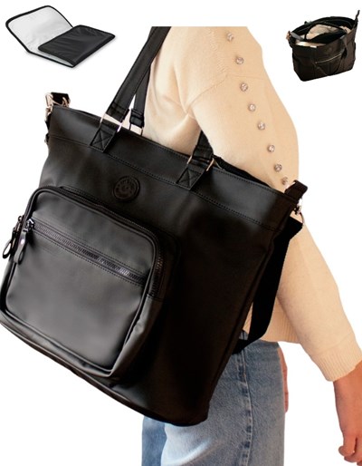 A341 BOLSO MATERNAL NAIN NEGRO LAS FLORITAS