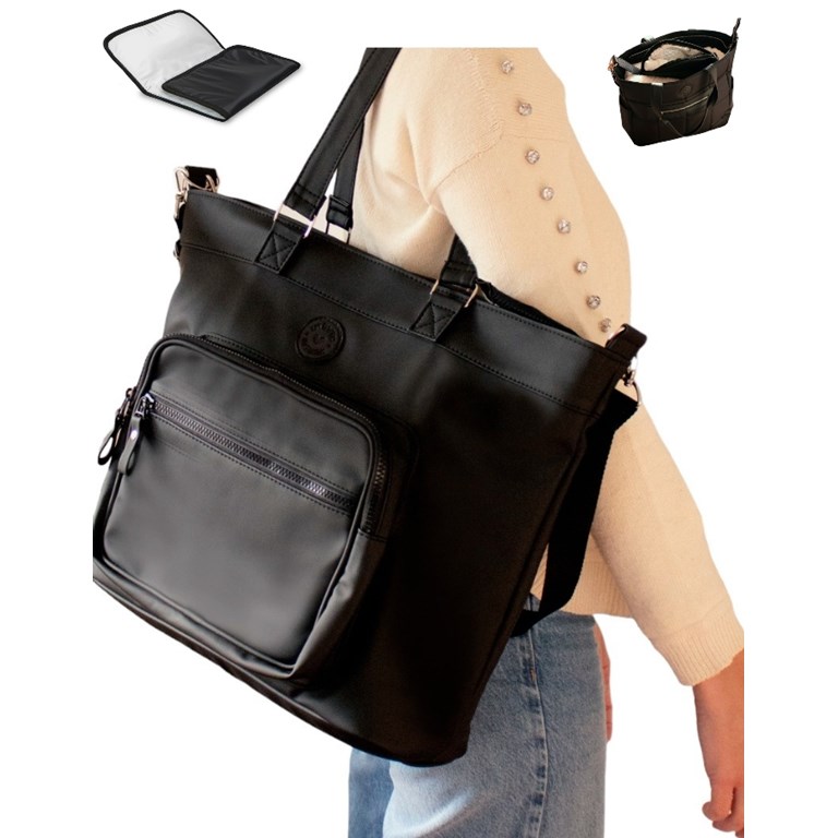 A341 BOLSO MATERNAL NAIN NEGRO LAS FLORITAS