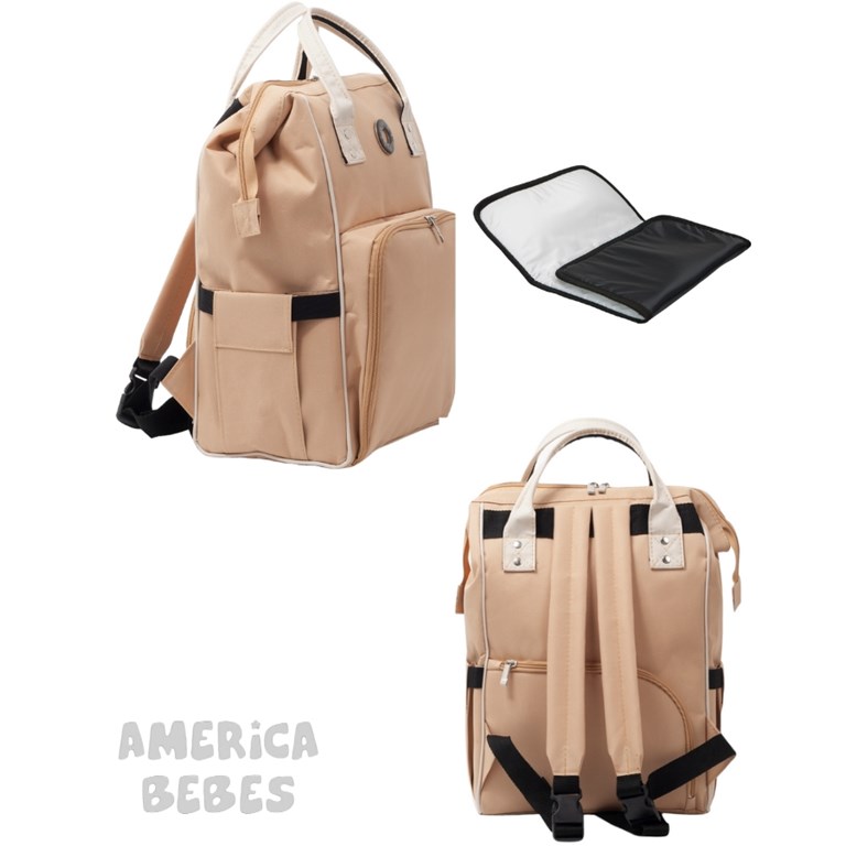 A370 MOCHILA MATERNAL MODELO INTI SAMBAYON INTERIOR IMPERMEABLE, BOLSILLOS PORTA MAMADERAS CAMBIADOR IMPERMEABLE DE 50X30 CM LAS FLORITAS