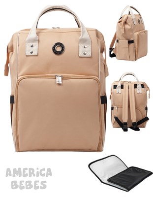 A370 MOCHILA MATERNAL MODELO INTI SAMBAYON INTERIOR IMPERMEABLE, BOLSILLOS PORTA MAMADERAS CAMBIADOR IMPERMEABLE DE 50X30 CM LAS FLORITAS