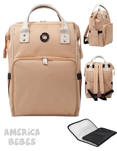 A370 MOCHILA MATERNAL MODELO INTI SAMBAYON INTERIOR IMPERMEABLE, BOLSILLOS PORTA MAMADERAS CAMBIADOR IMPERMEABLE DE 50X30 CM LAS FLORITAS
