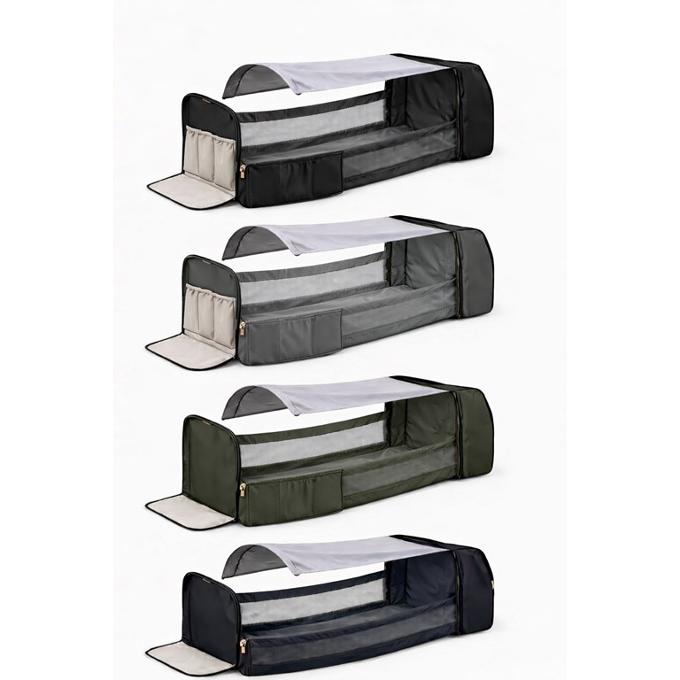 MOCHILA MATERNAL CONVERTIBLE EN CUNA MULTIFUNCION. Puerto USB, bolsillo termico para mamadera. Colores: Negra-Gris-Azul-Verde