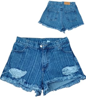 SHORT JEANS RAYADO CON ROTURA TERRA NATURE