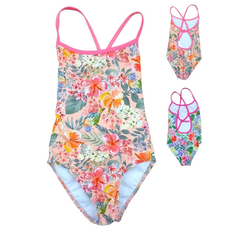 Malla entera estampada con flores para nena.Terra Nature
