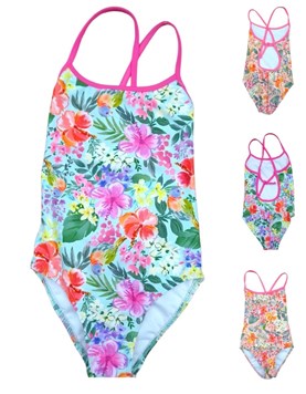 Malla entera estampada con flores para nena.Terra Nature