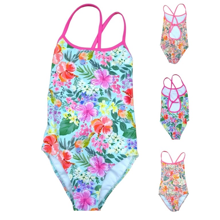 Malla entera estampada con flores para nena.Terra Nature