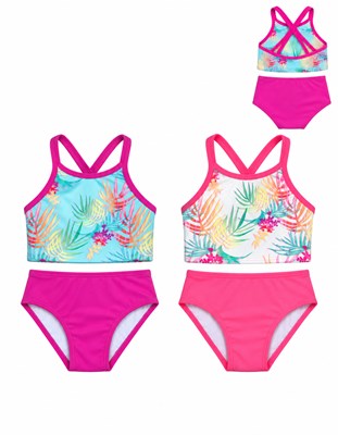 BIKINI NENA TOP ESTAMAPDO AL CUELLO CUZADA EN ESPALDA + CULOTE LISO. LABENDEL