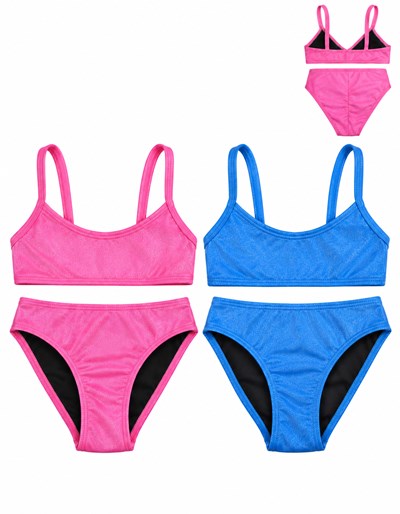 BIKINI NENA TOP Y BOMBACHA LUREX LISO. LABENDEL