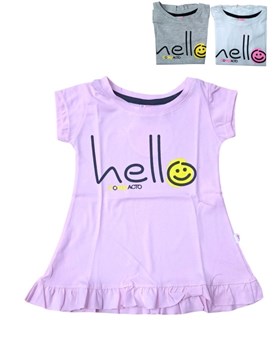 VESTIDO BEBE CON VOLADO 'HELLO'. COMPACTO