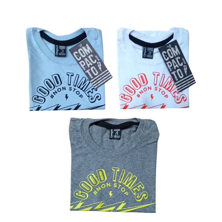 REMERA MANGA CORTA BEBE ESTAMPA 'GOOD TIME'. COMPACTO