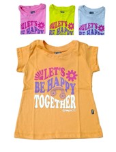 REMERA MANGA CORTA BEBE ESTAMPA 'LET S BE HAPPY'. COMPACTO