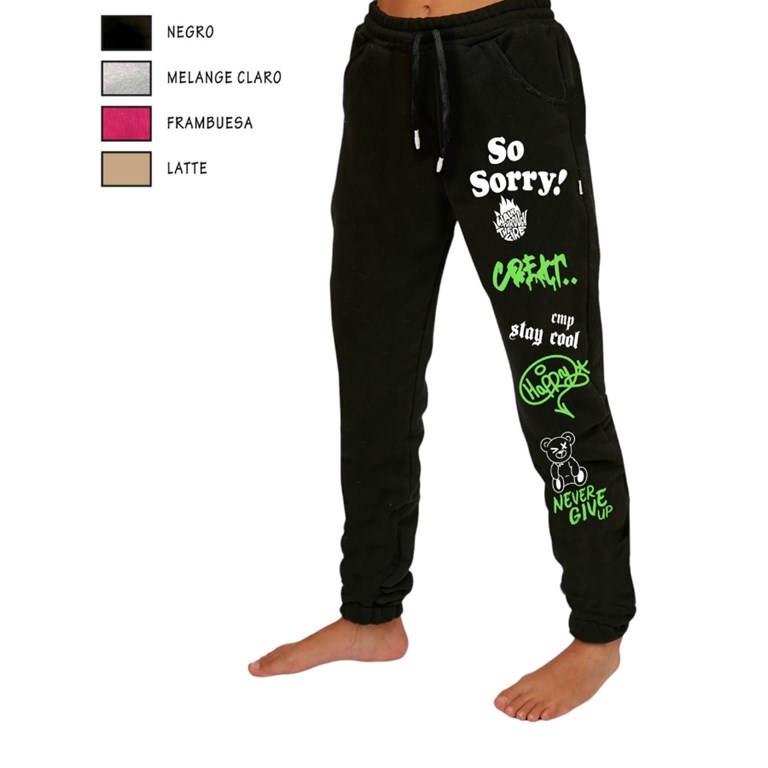 PANTALON JOGGER NENA FRISA SO SORRY.  COMPACTO