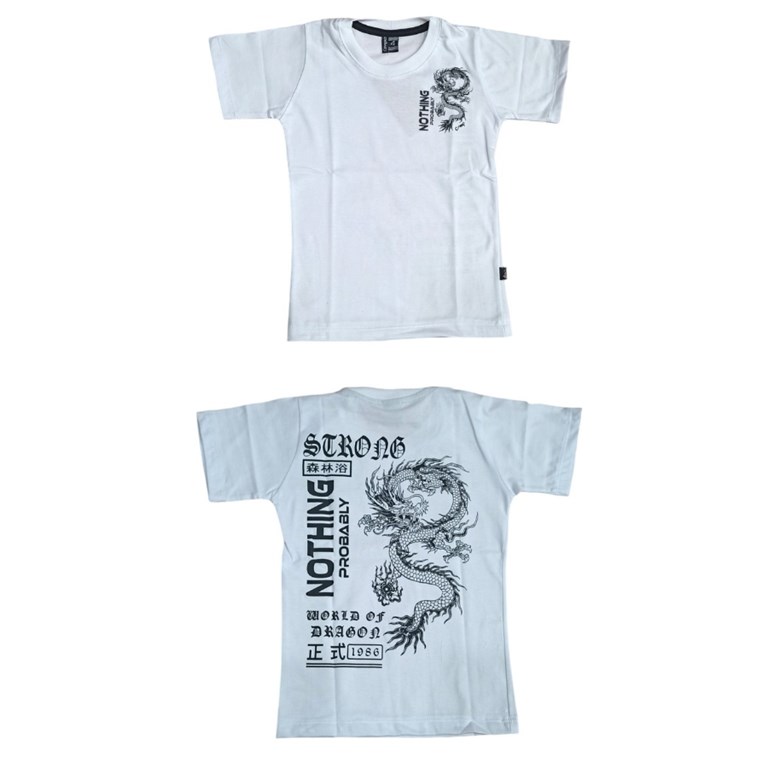 REMERA NENE MANGA CORTA DOBLE ESTAMPA DRAGON. COMPACTO