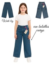 PANTALON DE JEAN NENA LEG CARGO COMPACTO