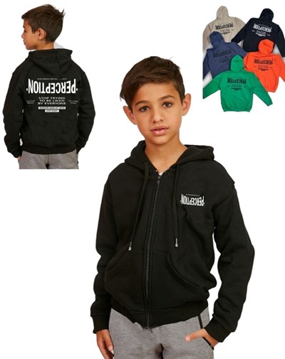 Campera de nene rustica perceptio doble estampa. Compacto