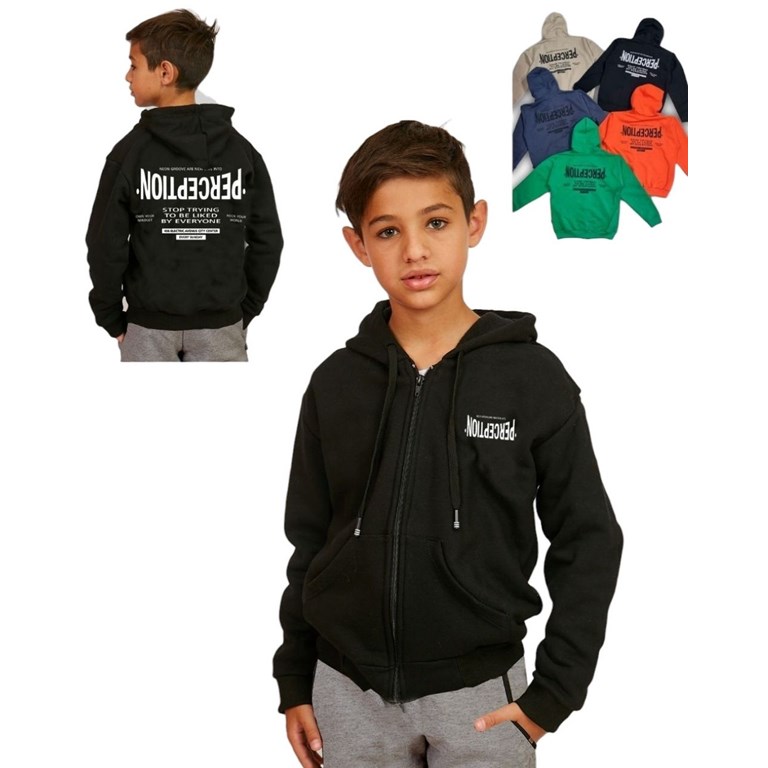 Campera de nene rustica perceptio doble estampa. Compacto